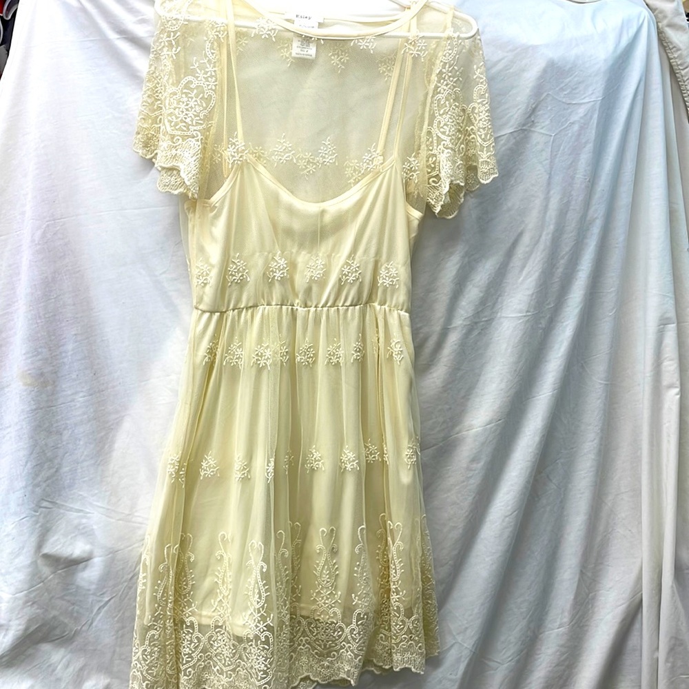 Easley lace embroidered lined dress ladies sz m